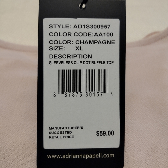 Adrianna Papell XL Champagne Top - Picture 7 of 8